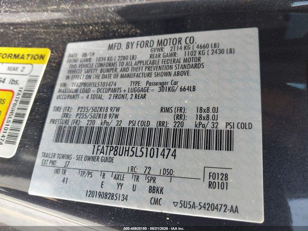 2020 FORD MUSTANG ECOBOOST PREMIUM
