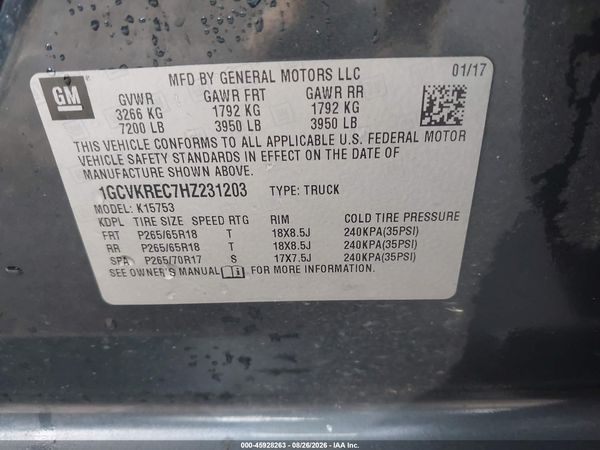 2017 CHEVROLET SILVERADO 1500 LT — I9