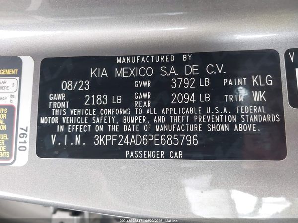 2023 KIA FORTE LXS