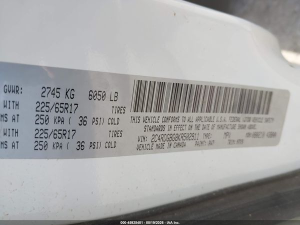 2019 DODGE GRAND CARAVAN SE PLUS — I9