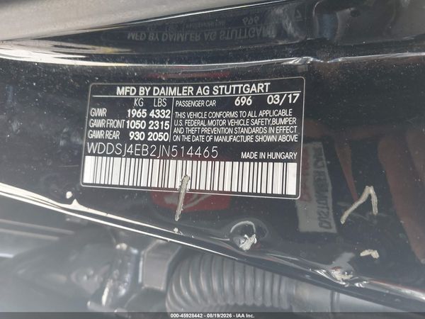 2018 MERCEDES-BENZ CLA 250 CLA250