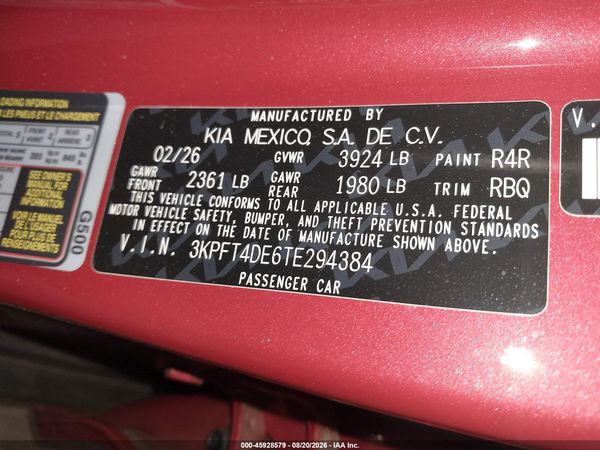 2026 KIA K4 LXS