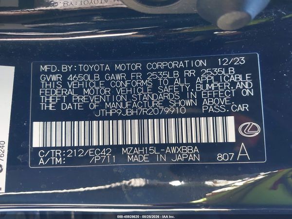 2024 LEXUS UX 250H PREMIUM — I9