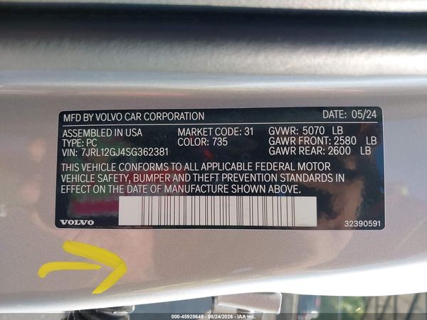 2025 VOLVO S60 CORE — I9