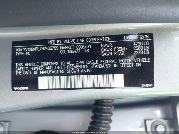 2017 VOLVO S60 T5 DYNAMIC