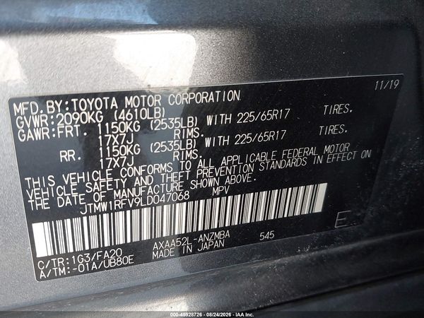 2020 TOYOTA RAV4 XLE