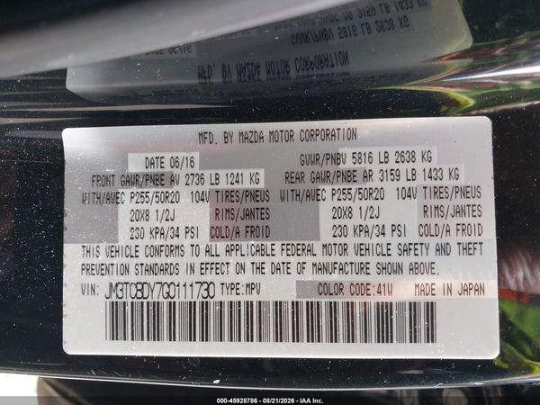2016 MAZDA CX-9 GRAND TOURING