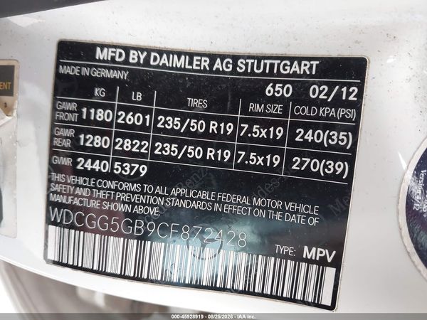 2012 MERCEDES-BENZ GLK 350 GLK350