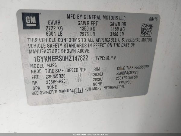 2017 CADILLAC XT5 PREMIUM LUXURY