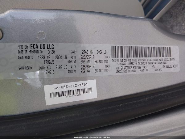 2020 DODGE GRAND CARAVAN SE