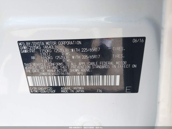 2016 TOYOTA RAV4 XLE