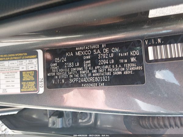 2024 KIA FORTE LXS