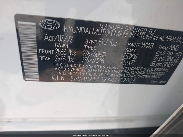 2022 HYUNDAI SANTA FE SEL