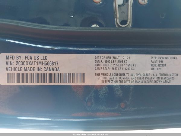 2021 DODGE CHARGER POLICE RWD