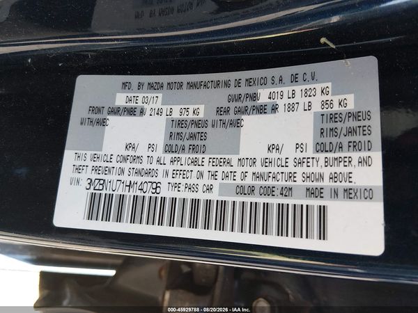 2017 MAZDA MAZDA3 SPORT