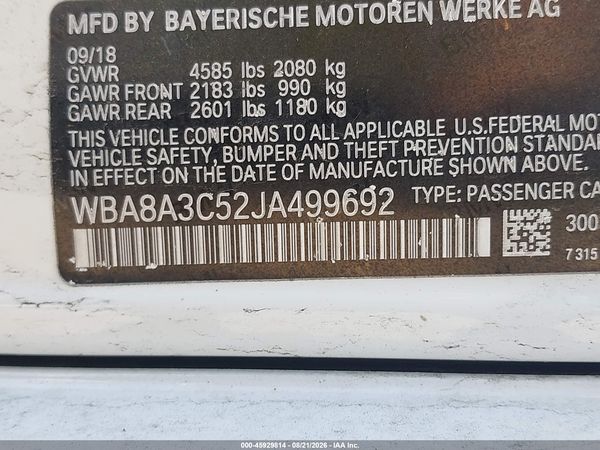 2018 BMW 320I XDRIVE