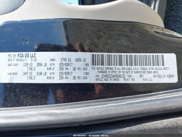 2019 DODGE GRAND CARAVAN SXT