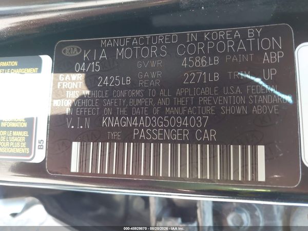 2016 KIA OPTIMA HYBRID EX