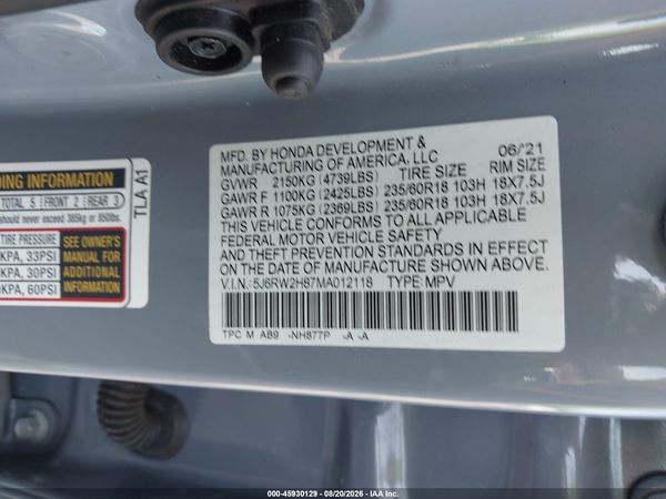 2021 HONDA CR-V AWD EX-L