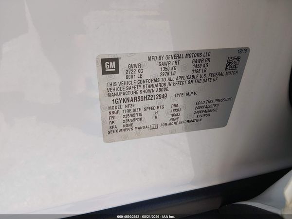 2017 CADILLAC XT5 STANDARD