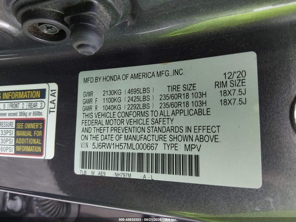 2021 HONDA CR-V 2WD EX