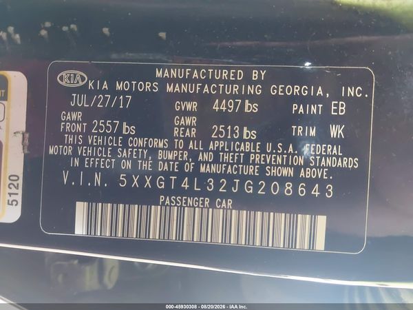 2018 KIA OPTIMA LX