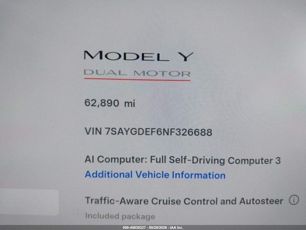 2022 TESLA MODEL Y