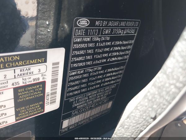 2014 LAND ROVER RANGE ROVER