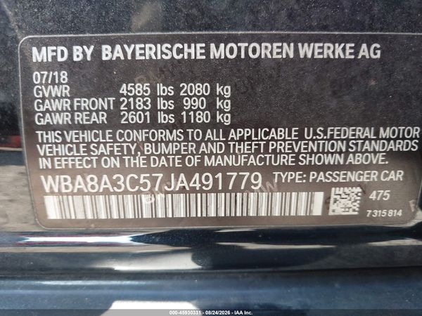 2018 BMW 320I XDRIVE