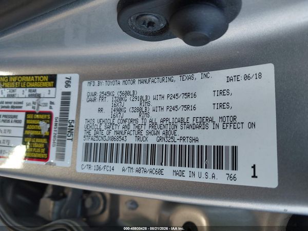 2018 TOYOTA TACOMA SR5 V6