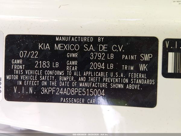 2023 KIA FORTE LXS
