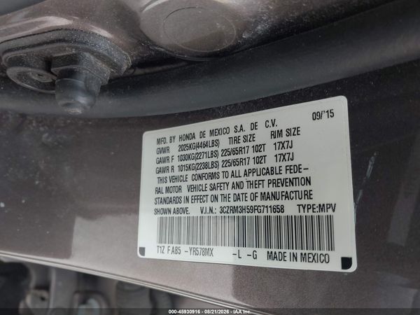 2015 HONDA CR-V EX