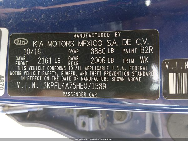2017 KIA FORTE LX