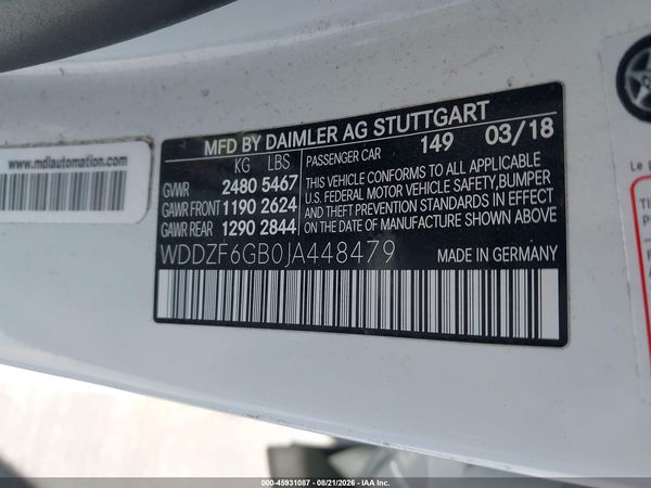 2018 MERCEDES-BENZ E 400 4MATIC