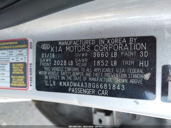 2016 KIA RIO LX — I9