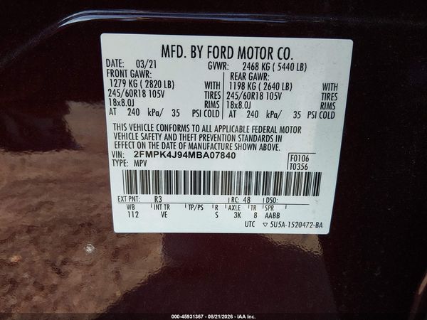 2021 FORD EDGE SEL