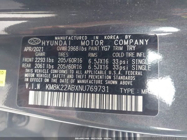 2022 HYUNDAI KONA SE