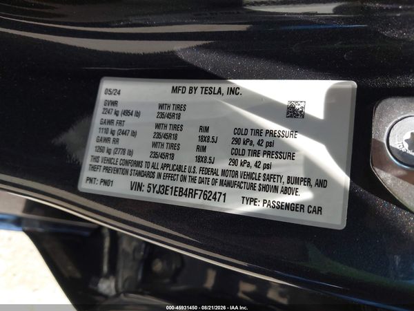 2024 TESLA MODEL 3