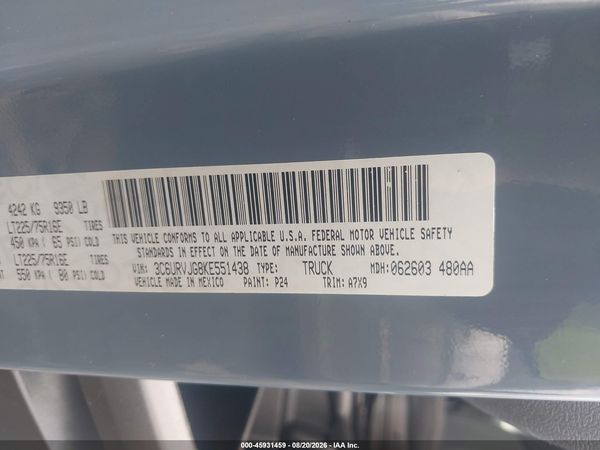2019 RAM PROMASTER 3500 — I9