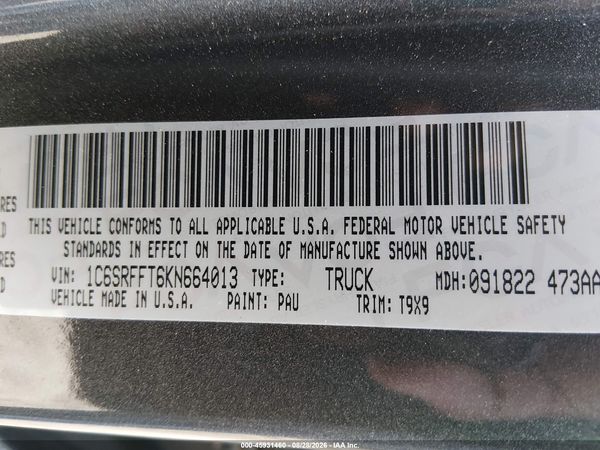 2019 RAM 1500 — I9