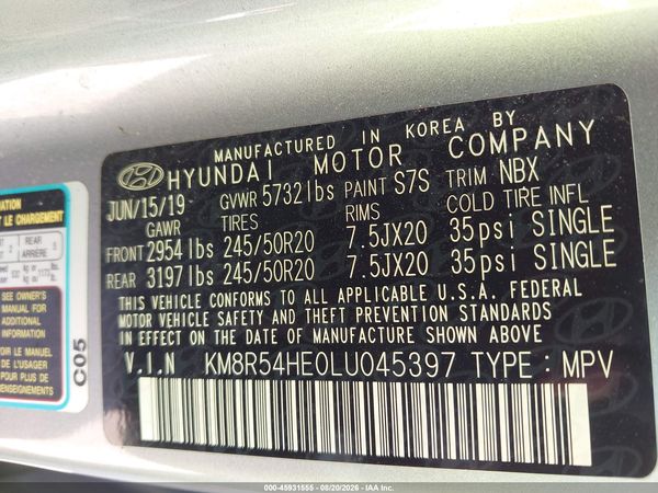 2020 HYUNDAI PALISADE LIMITED