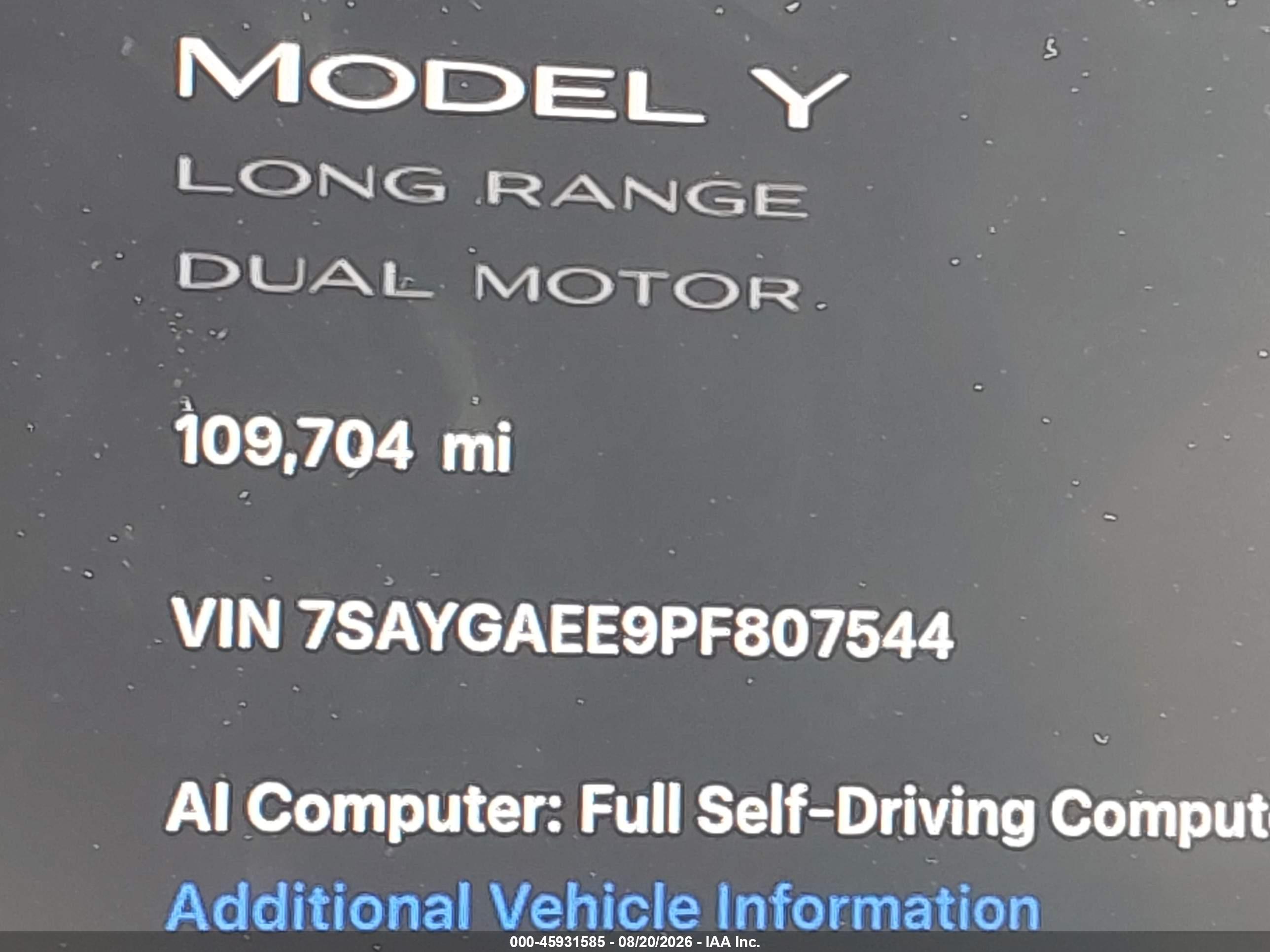 2023 TESLA MODEL Y