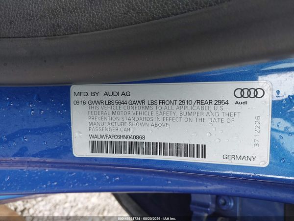 2017 AUDI S7 4.0T PREMIUM PLUS
