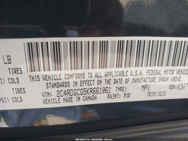 2019 DODGE GRAND CARAVAN SXT — I9
