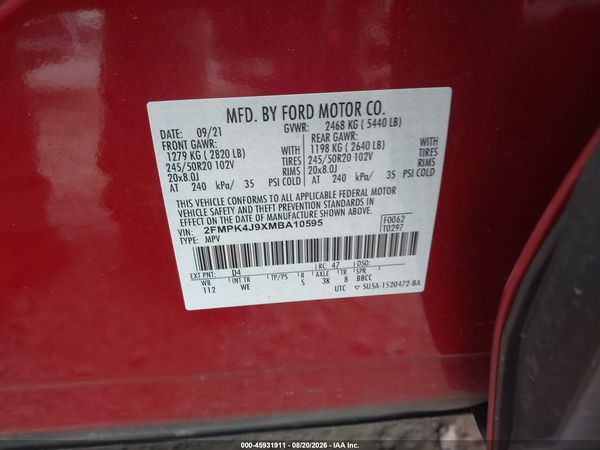 2021 FORD EDGE ST-LINE — I9