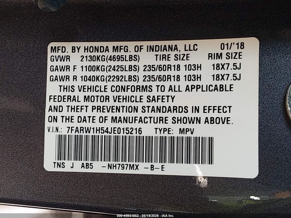 2018 HONDA CR-V EX