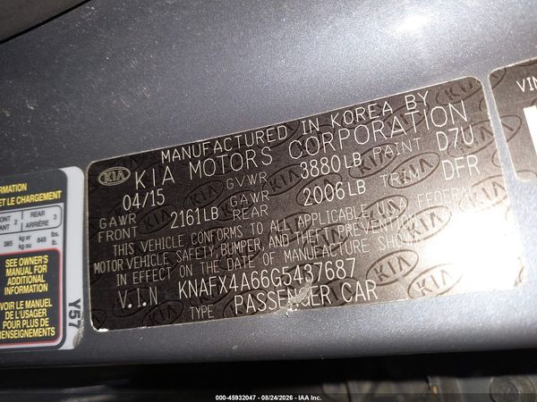 2016 KIA FORTE LX