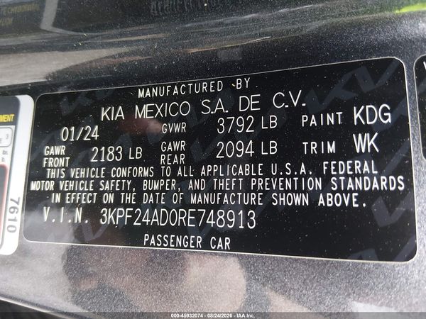 2024 KIA FORTE LXS