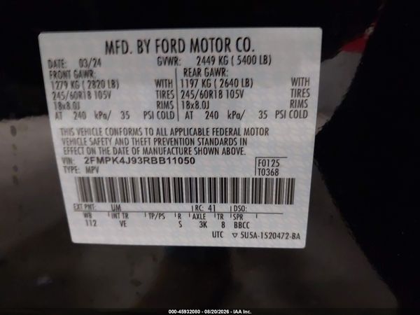 2024 FORD EDGE SEL — I9