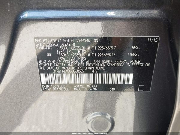 2016 TOYOTA RAV4 LE — I9